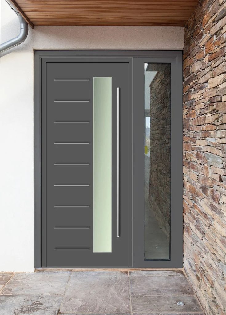 aluminium anthracite grey front door