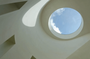 Architectural glass on Grand Design's project in Praa Sands, ceiling circular window