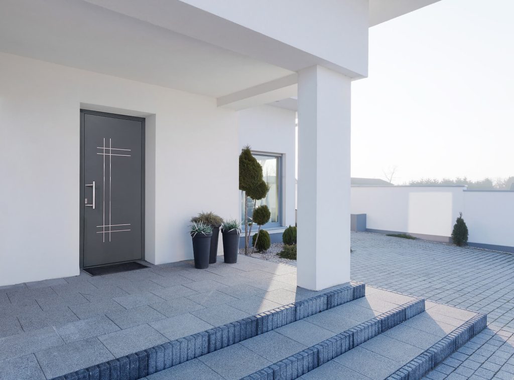 grey aluminium entrance door