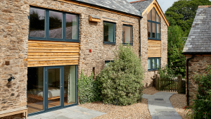 house with aluminium and timber windows