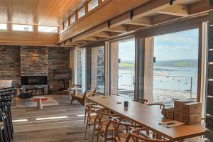 timber sliding doors in living space