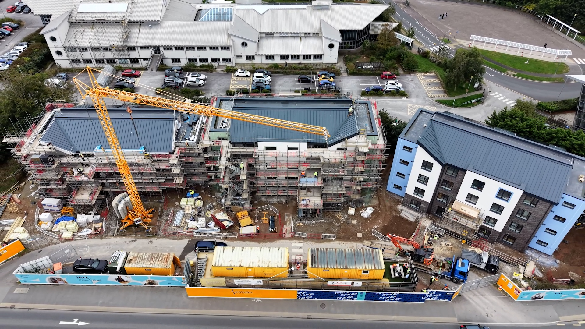 Commercial Glazing in Truro: Out on Site at Hyve at Tresawls Road